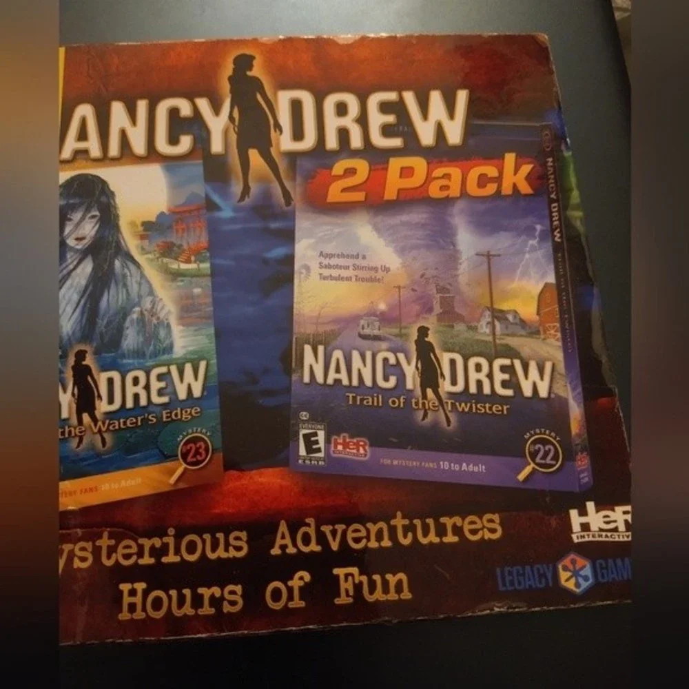 NEW PC Game 2 Pack - Nancy Drew TRAIL OF THE TWISTER + SHADOW AT THE WATERS EDGE